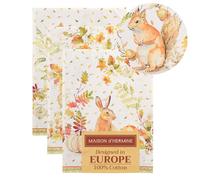 Maison d' Hermine Kitchen Towels Set of 3 100% Cotton 70 CM x 50 CM Reusable Cloth Tea Dish Towels Absorbent with Hanging Loop for Kitchen, Dining, Cocktail Parties (Pumpkin Passion)