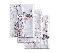 Maison d' Hermine Kitchen Towels Set of 3 100% Cotton 70 CM x 50 CM Reusable Cloth Tea Dish Towels Absorbent with Hanging Loop for Kitchen Dining Spring/Summer Decorations (Meadow Florals - Brown)