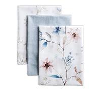 Maison d' Hermine Kitchen Towels Set of 3 100% Cotton 70 CM x 50 CM Reusable Cloth Tea Dish Towels Absorbent with Hanging Loop for Kitchen, Dining, Cocktail Parties (Ice Florals)