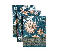 Maison d' Hermine Kitchen Towels Set of 3 100% Cotton 70 CM x 50 CM Reusable Cloth Tea Dish Towels Absorbent with Hanging Loop for Kitchen, Dining, Cocktail Parties (Luxury Loft - Dark Teal)