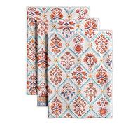 Maison d' Hermine Kitchen Towels Set of 3 100% Cotton 70 CM x 50 CM Reusable Cloth Tea Dish Towels Absorbent with Hanging Loop for Kitchen, Dining, Cocktail Parties (Romane)