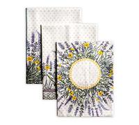 Maison d' Hermine Kitchen Towels Set of 3 100% Cotton 70 CM x 50 CM Reusable Cloth Tea Dish Towels Absorbent with Hanging Loop for Kitchen, Dining, Cocktail Parties Spring/Summer (Fanny Lavender)
