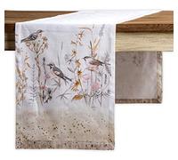 Maison d' Hermine Meadow Florals-Beige 100% Cotton Table Runner for Party | Dinner | Holidays | Kitchen | Spring/Summer [Single Layer (37 cm x 230 cm)]