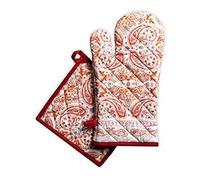Maison d' Hermine Oven Mitt and Pot (19cm x 33cm) (20cm x 20cm) 100%