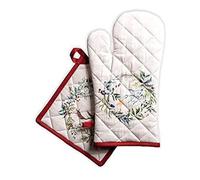 Maison d' Hermine Oven Mitt & Pot 100% (19cm x 33cm) (20cm x 20cm),