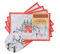 Maison d' Hermine Placemats Set of 4 100% Cotton Washable Cloth Place Mats, Reusable Table Mats for Christmas Decorations Kitchen Dining Party Wedding Restaurant (Rural Christmas, 33 CM x 48 CM)