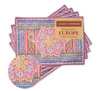Maison d' Hermine Placemats Set of 4 100% Cotton Washable Cloth Place Mats, Reusable Table Mats for Christmas Decorations Kitchen Dining Party Wedding Restaurant (Ispahan, 33 CM x 48 CM)