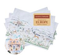 Maison d' Hermine Placemats Set of 4 100% Cotton Washable Cloth Place Mats, Reusable Table Mats for Christmas Decorations Kitchen Dining Party Wedding Restaurant (Snowy World, 33 CM x 48 CM)