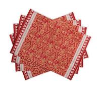 Maison d' Hermine Placemats Set of 4 100% Cotton Washable Cloth Place Mats, Reusable Table Mats for Kitchen Dining Decoration, Party, Wedding, Restaurant Spring/Summer (Sofia, 33 CM x 48 CM)