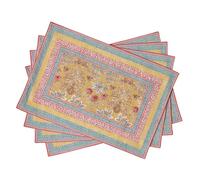 Maison d' Hermine Placemats Set of 4 100% Cotton Washable Cloth Place Mats, Reusable Table Mats for Kitchen Dining Decoration, Party, Wedding, Restaurant Spring/Summer (Marquise, 33 CM x 48 CM)