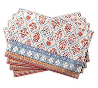Maison d' Hermine Placemats Set of 4 100% Cotton Washable Cloth Place Mats, Reusable Table Mats for Kitchen Dining Decoration, Party, Wedding, Restaurant, Hotel (Romane, 33 CM x 48 CM)