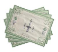 Maison d' Hermine Placemats Set of 4 100% Cotton Washable Cloth Place Mats, Reusable Table Mats for Kitchen Dining Decoration, Party, Wedding, Restaurant, Hotel (Jardin Du Roy, 33 CM x 48 CM)
