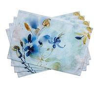 Maison d' Hermine Placemats Set of 4 100% Cotton Washable Cloth Place Mats, Reusable Table Mats for Kitchen Dining Decoration, Wedding, Restaurant Spring/Summer (Lazy Summer Days, 33 CM x 48 CM)