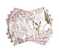 Maison d'Hermine Placemats Set of 4 100% Cotton Washable Cloth Place mats, Home, Kitchen, Wedding, Restaurant - Gifts for Mothers Day Spring/Summer (Mountain Life, 33cm x 48cm)