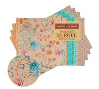 Maison d' Hermine Placemats Set of 4 100% Cotton Washable Reusable Table Mats for Home Kitchen Dining Party Wedding Restaurant Gifts for Mothers Day (Luxury Loft - Peach, 33 CM x 48 CM)