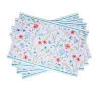Maison d' Hermine Placemats Set of 4 100% Cotton Washable Reusable Table Mats for Home Kitchen Dining Party Wedding Restaurant Spring Summer (Just Floral, 33 cm x 48 cm)