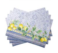 Maison d' Hermine Placemats Set of 4 100% Cotton Washable Reusable Table Mats for Home Kitchen Dining Party Wedding Restaurant Gifts for Mothers Day (Citrus, 33 CM x 48 CM)
