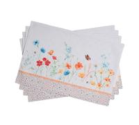 Maison d' Hermine Placemats Set of 4 100% Cotton Washable Reusable Table Mats for Home Kitchen Dining Party Wedding Restaurant Gifts for Mothers Day (Summer Whisper, 33 CM x 48 CM)