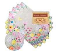 Maison d' Hermine Placemats Set of 4 100% Cotton Washable Reusable Table Mats for Home Kitchen Dining Party Wedding Restaurant Gifts for Mothers Day (Jardin D'Ete - Fog, 33 CM x 48 CM)
