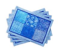 Maison d' Hermine Placemats Set of 4 100% Cotton Washable Reusable Table Mats for Home Kitchen Dining Party Wedding Restaurant Gifts for Mothers Day (Indigo Love, 33 CM x 48 CM)