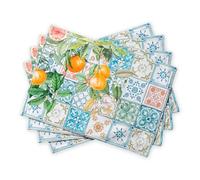Maison d' Hermine Placemats Set of 4 100% Cotton Washable Reusable Table Mats for Home Kitchen Dining Party Wedding Restaurant Spring Summer (Agrume, 33 cm x 48 cm)