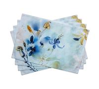 Maison d' Hermine Placemats Set of 4 100% Cotton Washable Reusable Table Mats for Home Kitchen Dining Party Wedding Restaurant Gifts for Mothers Day (Lazy Summer Days, 33 CM x 48 CM)