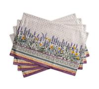 Maison d' Hermine Placemats Set of 4 100% Cotton Washable Reusable Table Mats for Home Kitchen Dining Party Wedding Restaurant Gifts for Mothers Day (Fanny Lavender, 33 CM x 48 CM)