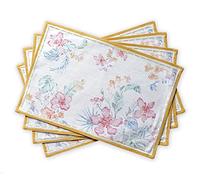 Maison d' Hermine Placemats Set of 4 100% Cotton Washable, Reusable Table Mats for Spring and Summer Decorations Home Kitchen Dining Party Wedding Restaurant (Paradise Island, 33 CM x 48 CM)