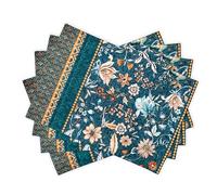 Maison d' Hermine Placemats Set of 4 100% Cotton Washable, Reusable Table Mats for Spring and Summer Decorations Home Kitchen Dining Party Wedding Restaurant (Luxury Loft - Dark Teal, 33 CM x 48 CM)