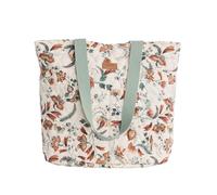 Maison d' Hermine Shopping Bags Cotton Quilted Tote Bag Zipper Pockets Small Pouch Reusable Grocery Bag Easter Gifts, 65 - Dalida, 17.7" L x 6.7" W x 14.6" H (Shopping Bag), Dalida