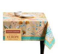 Maison d' Hermine Table Cloth Rectangle Table 100% Cotton 180 cm x 140 cm Tablecloth Reusable Decorative Everyday Use for Dining Room, Farmhouse, Home Party, Festive - Luxury Loft - Peach