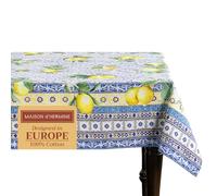 Maison d' Hermine Table Cloth Rectangle Table 100% Cotton 180 cm x 140 cm Tablecloth Reusable Decorative Everyday Use for Dining Room, Farmhouse, Home Party, Festive Spring Summer - Citrus