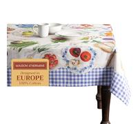 Maison d' Hermine Table Cloth Rectangle Table 100% Cotton 180 cm x 140 cm Tablecloth Reusable Decorative Everyday Use for Dining Room, Farmhouse, Home Party, Festive Spring Summer - Gourmand