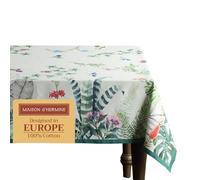 Maison d' Hermine Tablecloth 100% Cotton Table Cover Decorative Washable Square Easter Tablecloths for Kitchen, Dining, Buffet Parties & Camping, Tropiques - Spring/Summer (140cm x 180cm)