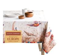 Maison d' Hermine Table Cloth Rectangle Table 100% Cotton 180 cm x 140 cm Tablecloth Reusable Decorative Everyday Use for Dining Room, Farmhouse, Home Party, Festive, Wedding - Faisan D'Automne