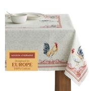 Maison d' Hermine Table Cloth Rectangle Table 100% Cotton 180 cm x 140 cm Tablecloth Reusable Decorative Everyday Use for Dining Room, Farmhouse, Home Party, Festive Spring Summer - Campagne