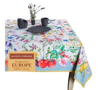 Maison d' Hermine Table Cloth Rectangle Table 100% Cotton 180 cm x 140 cm Tablecloth Reusable Everyday Use for Dining Farmhouse Home Party Festive Easter Decorations (Giverny)