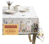 Maison d' Hermine Table Cloth Rectangle Table 100% Cotton 180 cm x 140 cm Tablecloth Reusable Everyday Use for Spring/Summer Decorations Dining Farmhouse Home Party Festive (Printemps)