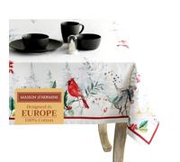 Maison d' Hermine Table Cloth Rectangle Table 100% Cotton 180 cm x 140 cm Tablecloth Reusable Everyday Use for Christmas Decorations Dining Farmhouse Home Party Festive (Morzine)