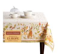 Maison d' Hermine Table Cloth Rectangle Table 100% Cotton 180 cm x 140 cm Tablecloth Reusable Everyday Use for Christmas Decorations Dining Farmhouse Home Party Festive (Pumpkin Passion)