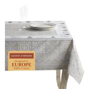 Maison d' Hermine Table Cloth Rectangle Table 100% Cotton 180 cm x 140 cm Tablecloth Reusable Everyday Use for Christmas Decorations Dining Farmhouse Home Party Festive (Cozy Christmas)