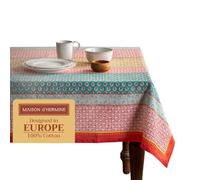 Maison d' Hermine Table Cloth Rectangle Table 100% Cotton 220 cm x 160 cm Tablecloth Reusable Decorative Everyday Use for Dining Room, Farmhouse, Home Party, Festive Spring Summer - Provence