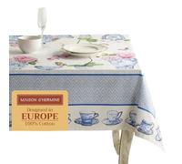 Maison d' Hermine Table Cloth Rectangle Table 100% Cotton 230 cm x 140 cm Tablecloth Reusable Decorative Everyday Use for Dining Room, Farmhouse, Home Party, Festive Spring Summer - Canton