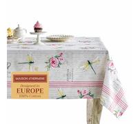 Maison d' Hermine Table Cloth Rectangle Table 100% Cotton 230 cm x 140 cm Tablecloth Reusable Decorative Everyday Use for Dining Room, Farmhouse, Home Party, Festive Spring Summer - Champ De Mars