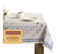 Maison d' Hermine Table Cloth Rectangle Table 100% Cotton 230 cm x 140 cm Tablecloth Reusable Decorative Everyday Use for Dining Room, Farmhouse, Home Party, Festive Spring Summer - Faience