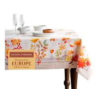 Maison d' Hermine Table Cloth Rectangle Table 100% Cotton 230 cm x 140 cm Tablecloth Reusable Decorative Everyday Use for Dining Room, Farmhouse, Home Party, Festive, Wedding - Amarante