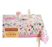 Maison d' Hermine Table Cloth Rectangle Table 100% Cotton 230 cm x 140 cm Tablecloth Reusable Decorative Everyday Use for Dining Room, Farmhouse, Home Party, Festive Spring Summer - Chardon