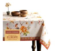 Maison d' Hermine Table Cloth Rectangle Table 100% Cotton 230 cm x 140 cm Tablecloth Reusable Decorative Everyday Use for Dining Room, Farmhouse, Home Party, Festive, Wedding - Kelim - Prairie