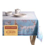 Maison d' Hermine Table Cloth Rectangle Table 100% Cotton 230 cm x 140 cm Tablecloth Reusable Decorative Everyday Use for Dining Room, Farmhouse, Home Party, Festive, Wedding - Fairytale Forest