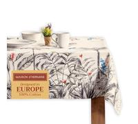 Maison d' Hermine Table Cloth Rectangle Table 100% Cotton 230 cm x 140 cm Tablecloth Reusable Decorative Everyday Use for Dining Room, Farmhouse, Home Party, Festive, Wedding - Amazonia